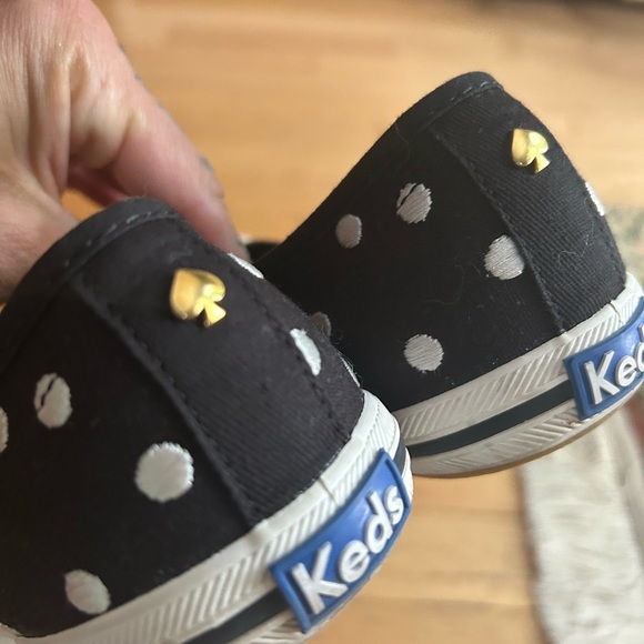 Kate Spade Keds Black Sneakers with White Polka Dots 8 - Picture 8 of 16